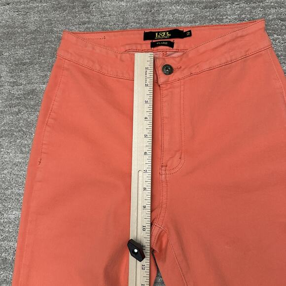 Lucky & Blessed Flare Pants Womens 2 Coral Lace Trim Boho Festival Retro Western - Picture 11 of 13